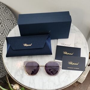 NWT Chopard Gold and Purple Sunglasses